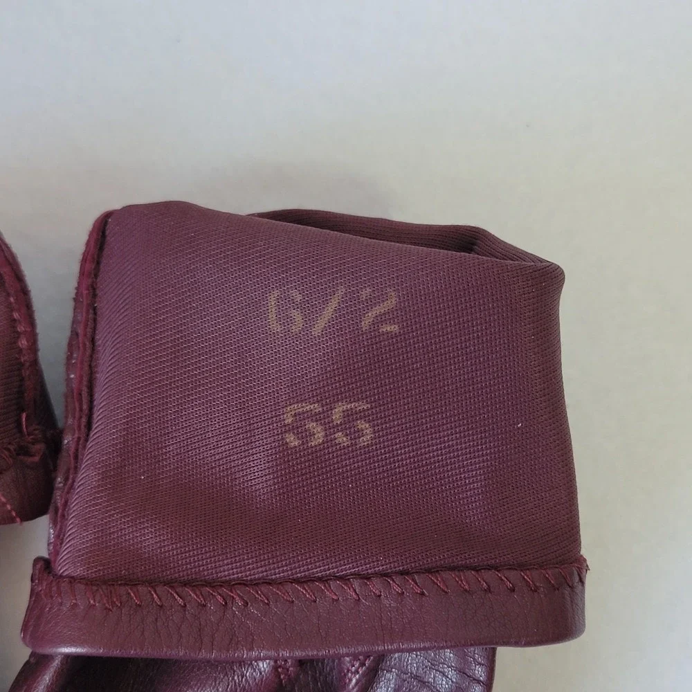 Vintage Stetson Burgundy Leather Opera Gloves Size 6 1/2 Formal Evening Wear EUC